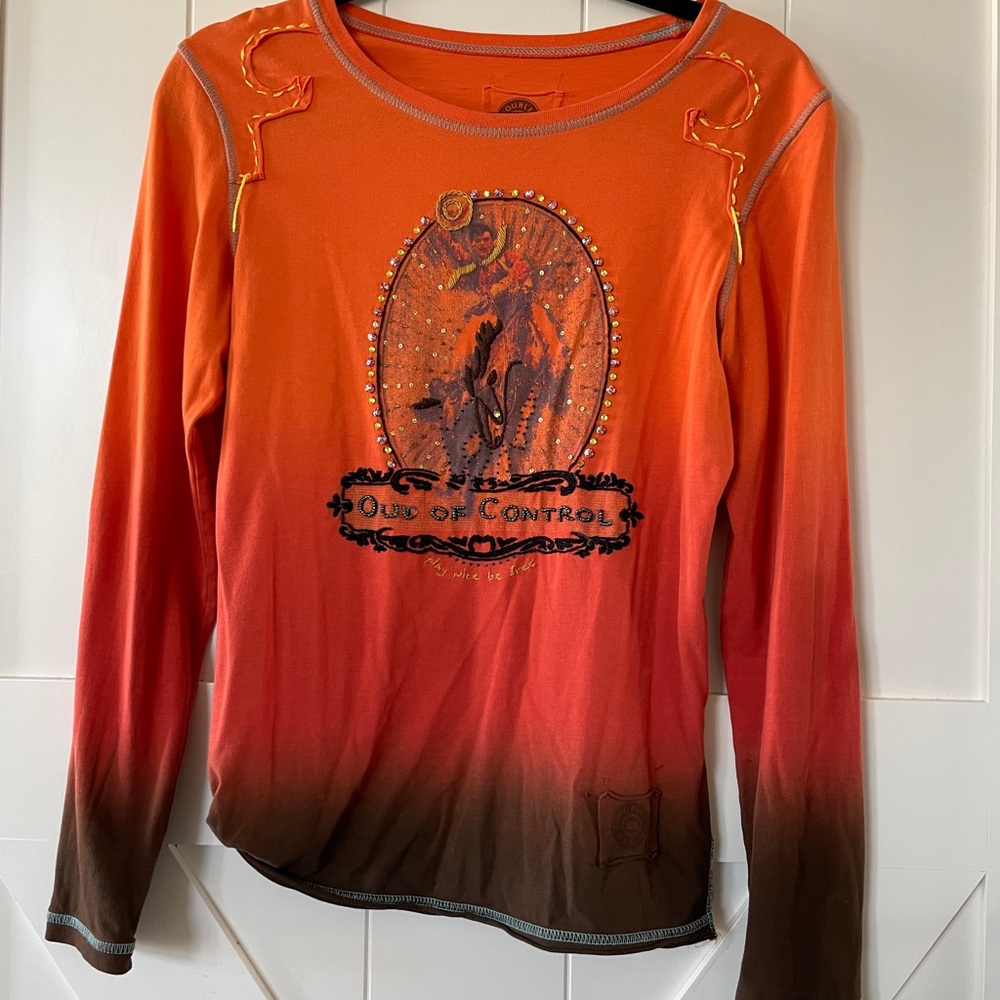 Double D Ranch embroidered beaded top size S